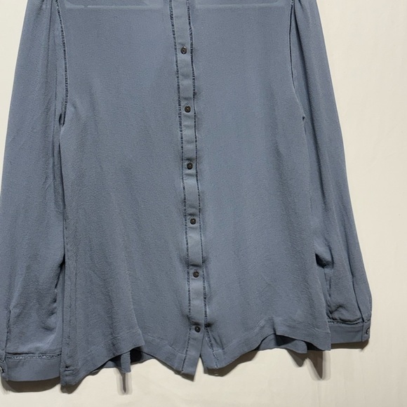 Ann Taylor Slate Blue Blouse with Tie-Front - Picture 4 of 7